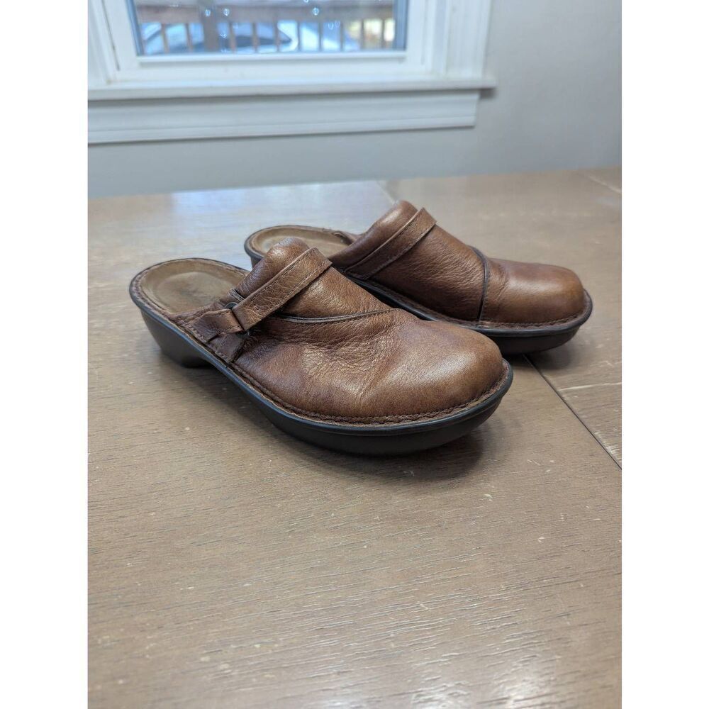 Naot Florence Mule Clogs Women's size 39(L8) brown wedge heel leather comfort